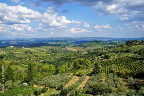 Panoramic view of the Region Tuscany  Italy.