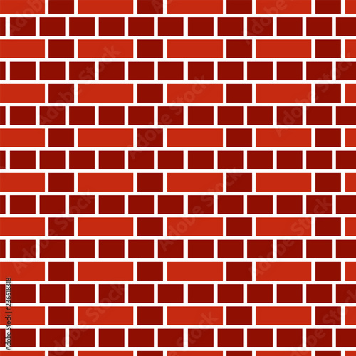 Red brick wall background. Seamless vector pattern. Brickwork & masonry texture. Vintage  bond