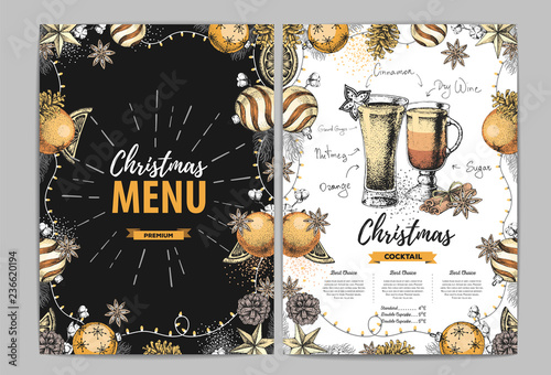 Restaurant Christmas holiday menu design