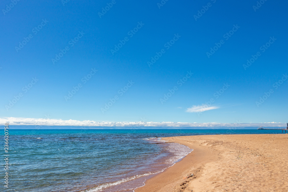 Beautiful landscape, Issyk-Kul lake, Bosteri, Kyrgyzstan Beautiful landscape, Issyk-Kul lake, Bosteri, Kyrgyzstan