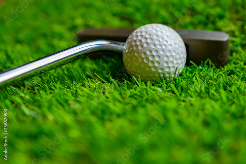 Golf ball on grass