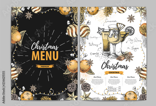 Restaurant Christmas holiday menu design
