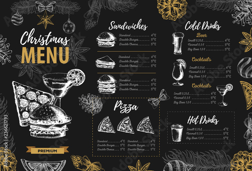 Restaurant Christmas holiday menu design
