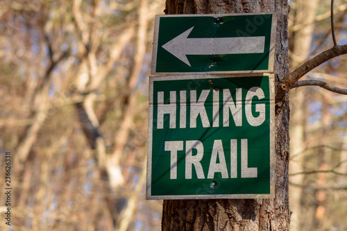 Green Hiking Trail Park Sign