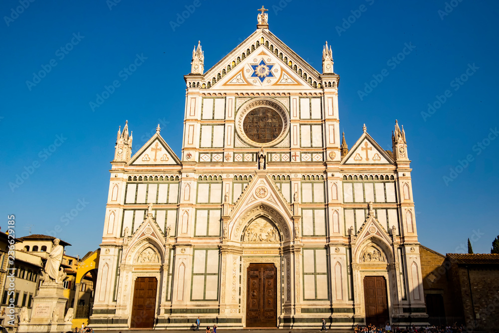 View on the Basilica of Santa Croce in Florence, Tuscany - Italy