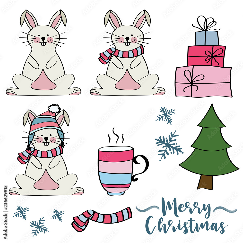 Fototapeta premium Christmas items collection