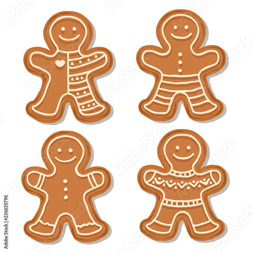 Realistic gigngerbread  men collection