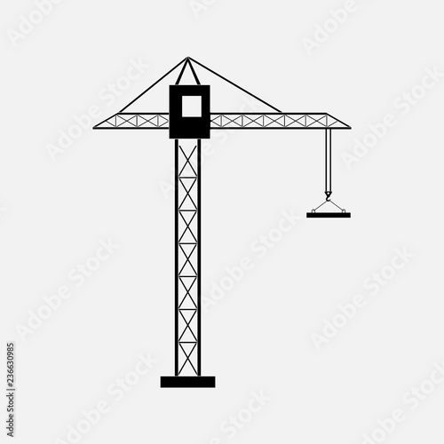 silhouette of a construction crane, tower cranes