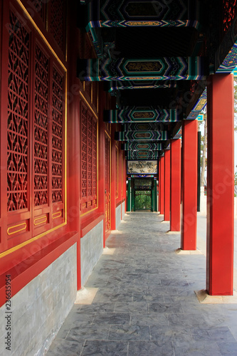 Chinese style wooden corridor