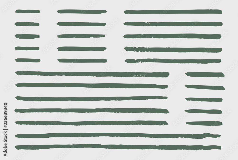 Brush lines set. Vector illustration Brush lines set. Vector illustration