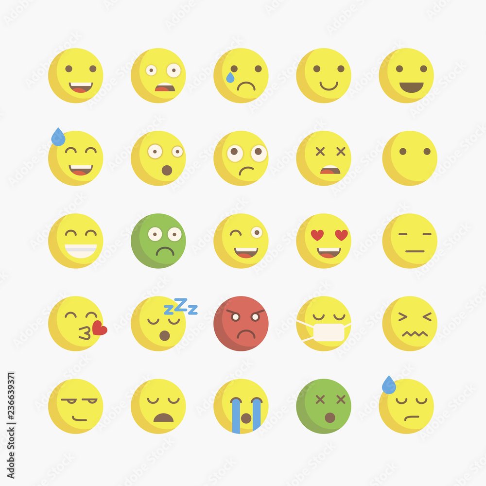 Emoji. Vector icons emoji. Expressionless emoji.