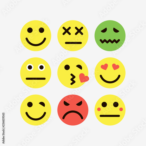 Emoji. Vector icons emoji. Expressionless emoji.