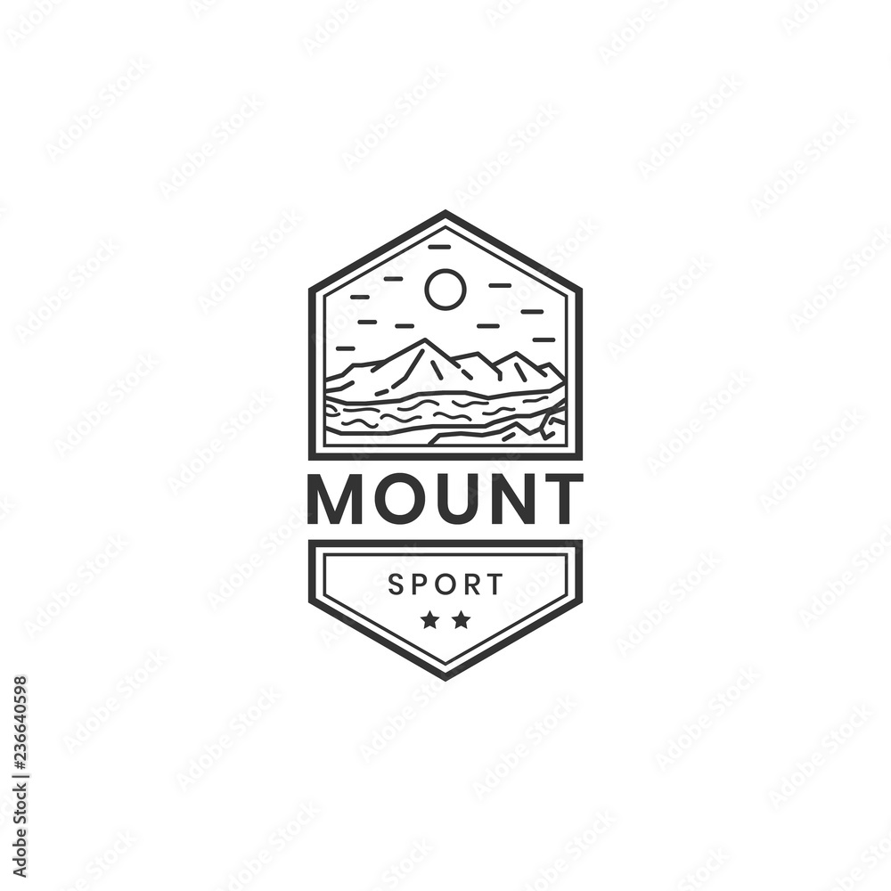 Linear mountain badge logo inspiration
