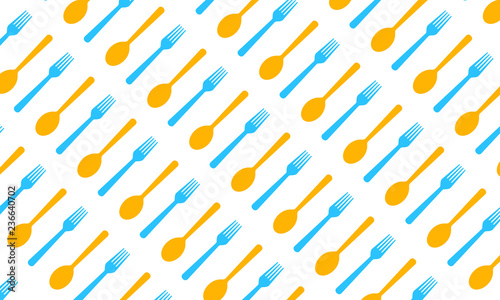 Pattern with spoons and forks. Vector illustration.