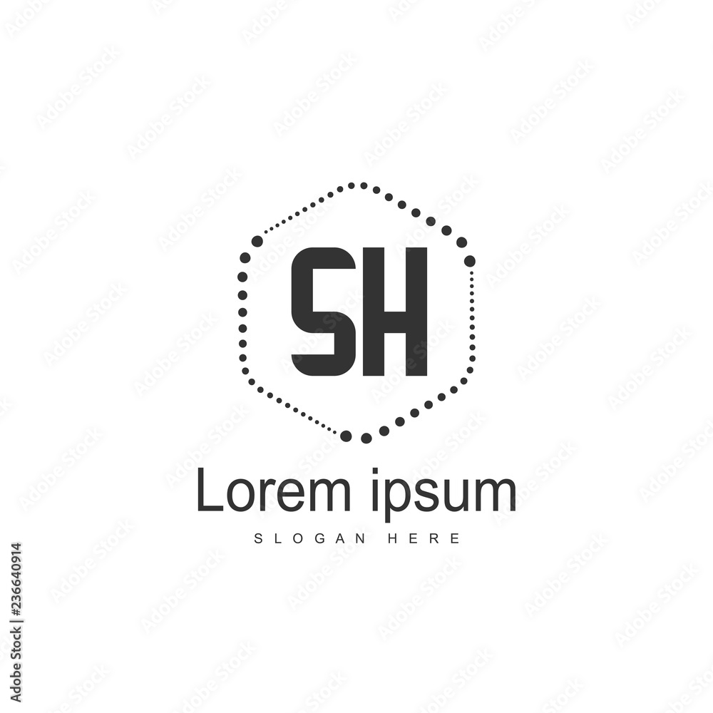 Initial letter SH Logo template design. minimal letter logo Initial letter SH Logo template design. minimal letter logo