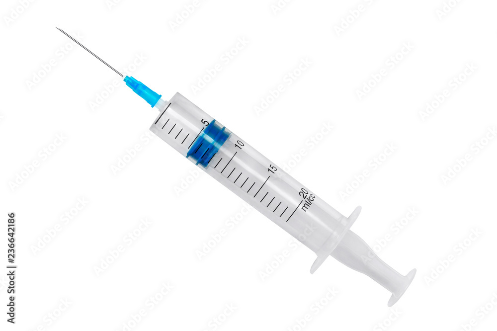 Empty syringe isolated on white. Empty syringe isolated on white.