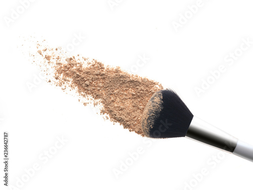 brush with foundation powder