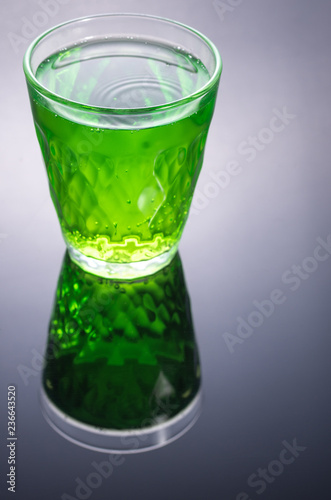 Drink green. Color drink in a glass.