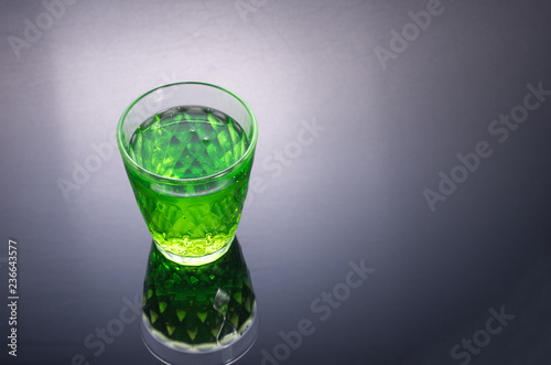 Herbal drink green. Herbal drink in a glass.