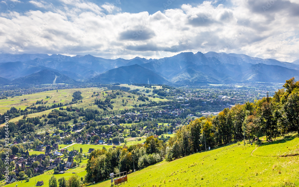Naklejka premium Tatry Mountains and Zakopane city surroundings
