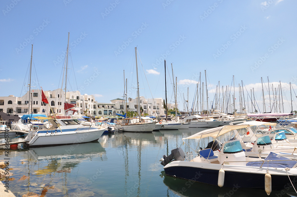 Yacht parking in Port El Kantaoui, Tunisia