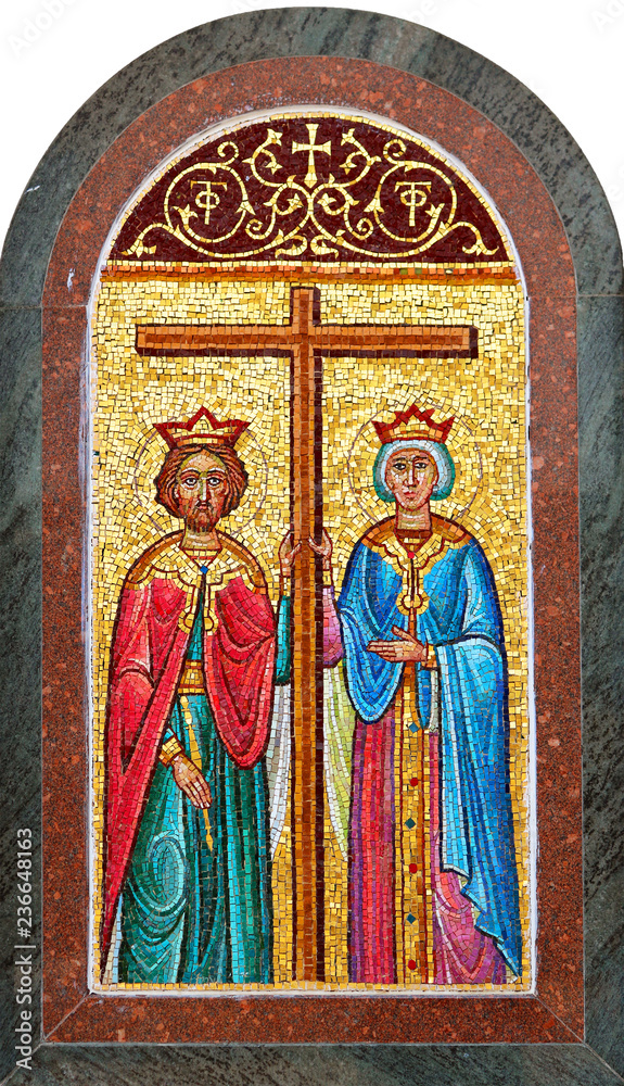 Icon of Saints Constantine and Helen at the Greek Orthodox Church in Cana, Israel