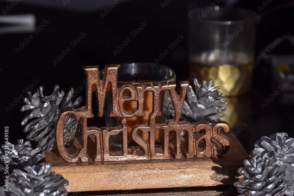 merry christmas sign in metal
