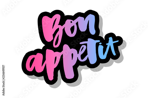 Bon appetit 2 lettering calligraphy brush design ink black