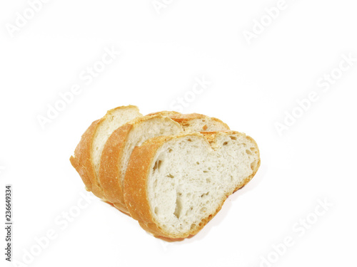 Sliced ​​Turkish bread isolated on white background. 