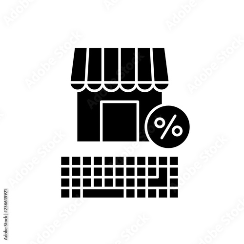 Digital reseller black icon, concept vector sign on isolated background. Digital reseller illustration, symbol
