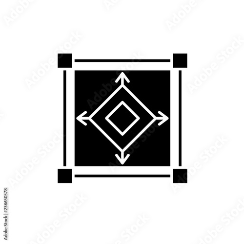 Scale model black icon, concept vector sign on isolated background. Scale model illustration, symbol