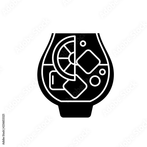 Brandy black icon, concept vector sign on isolated background. Brandy illustration, symbol