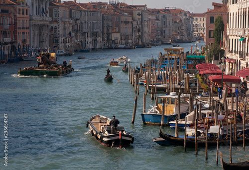 Boats on the Grand Canal in Venice