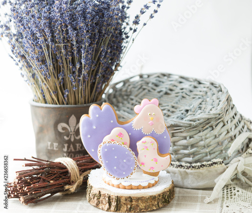 Easter gingerbread in a basket