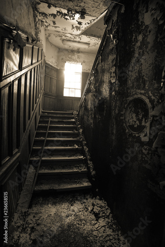 decaying stairs lead to a mystery ahead