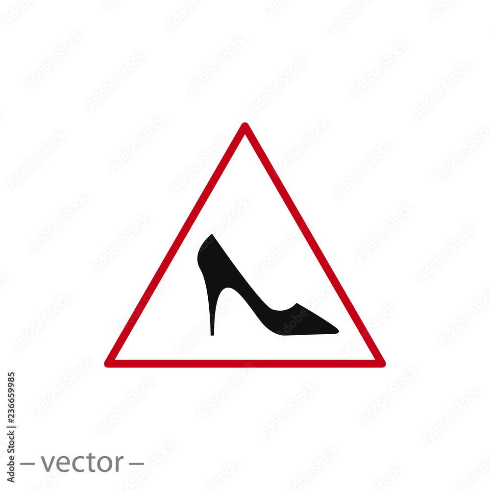 warning sign woman driving, icon vector warning sign woman driving, icon vector