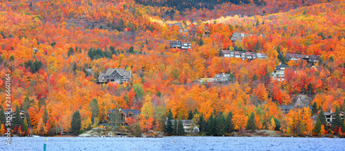 Panoramic view of Mont Tremblant village in Quebec