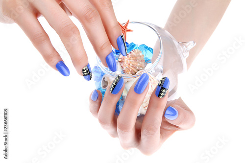 a woman's nail, designed with nail art