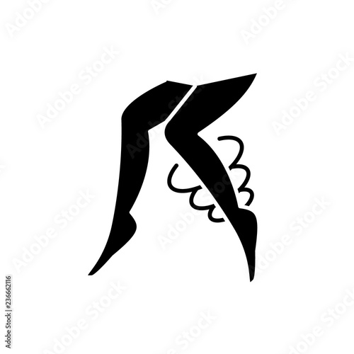 Varicose veins black icon, concept vector sign on isolated background. Varicose veins illustration, symbol