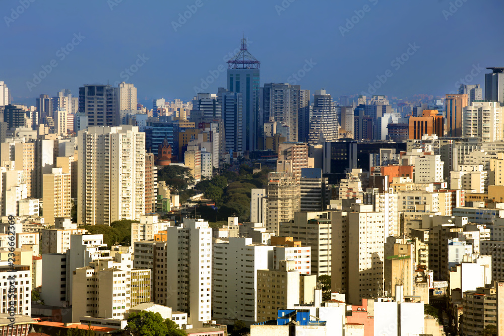Downtown Sau Paulo in Brazil aerial view