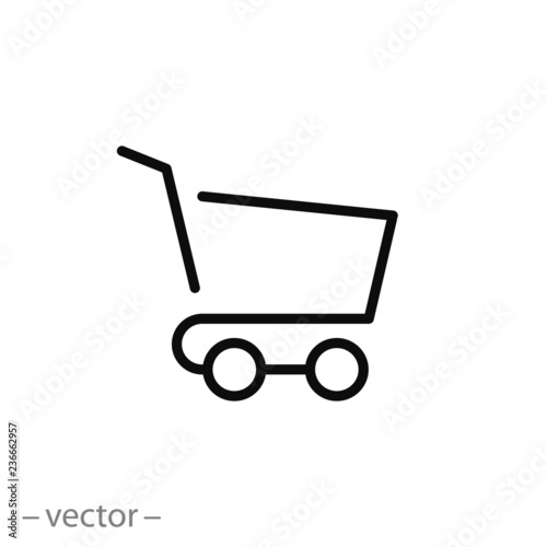 Shopping cart, line sign, icon vector