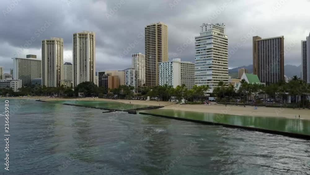 Drone Waikiki Hawaii Beach and City Drone Waikiki Hawaii Beach and City