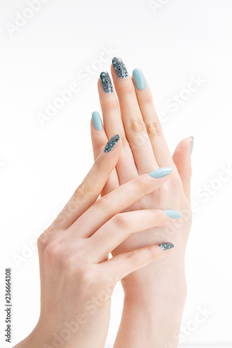 a woman's nail, designed with nail art