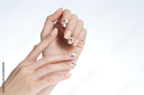 a woman's nail, designed with nail art photo