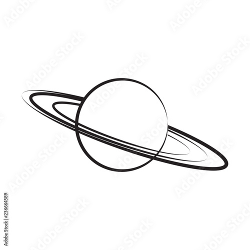 planet saturn isolated on white background. Vector Illustration.