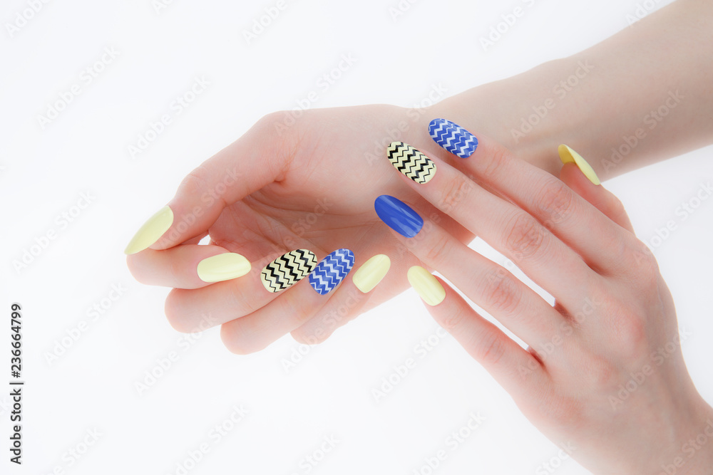 a woman's nail, designed with nail art a woman's nail, designed with nail art