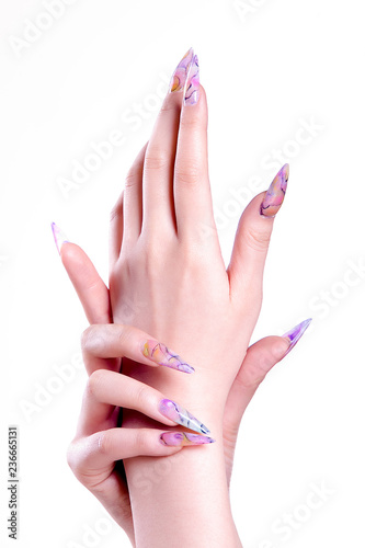 a woman's nail, designed with nail art