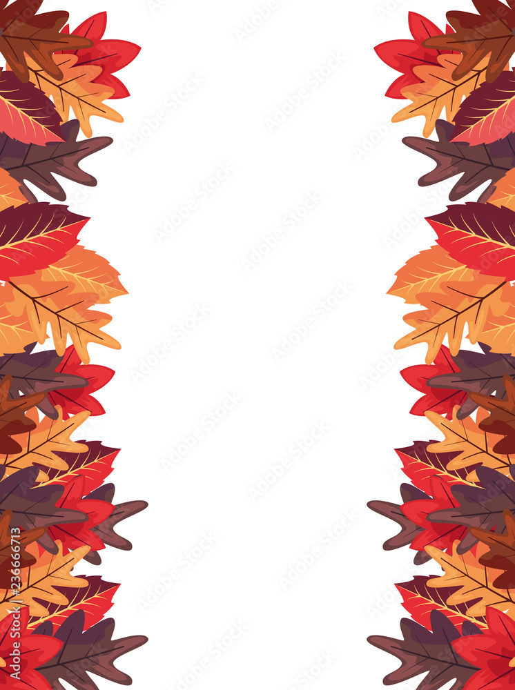 autumn leaves frame decoration white background autumn leaves frame decoration white background