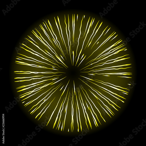 Gold halo angel ring in shape of fire circle made of flakes. Isolated on black background. Holy golden nimbus circle aureole, saint symbol. Tattoo reference. Vector.