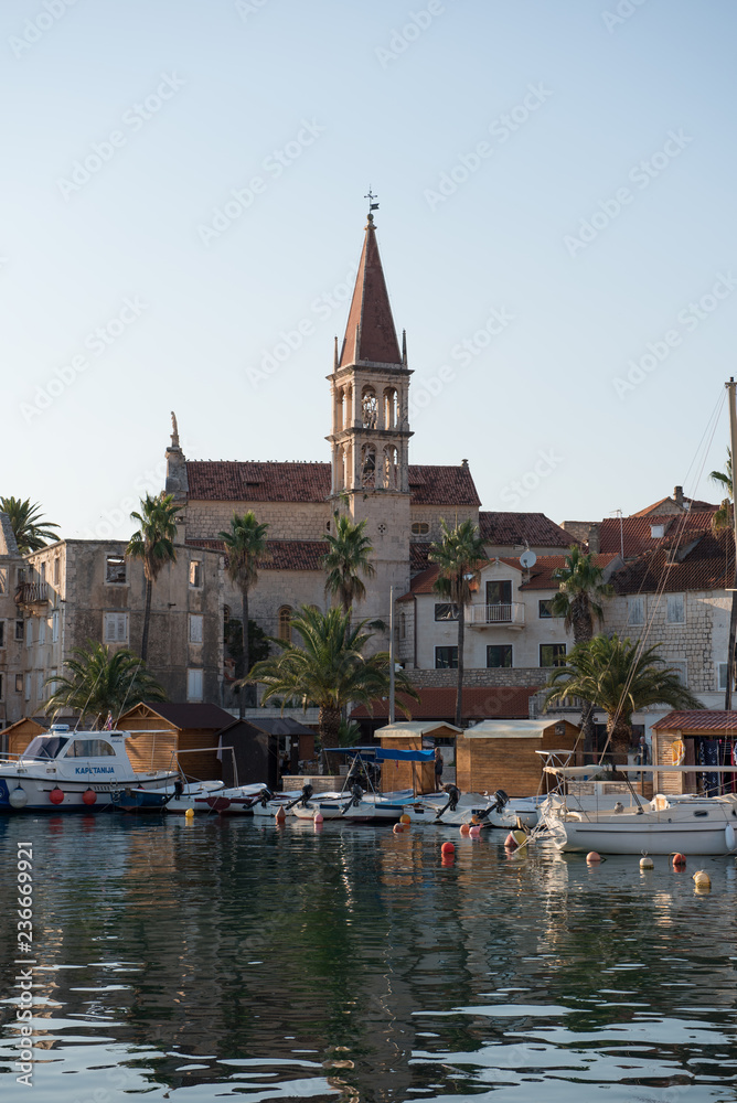 Old church in Milna, Brač village on Adriatic sea.